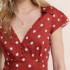 Red Polka Dot Collared Norma Midi Dress