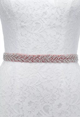 AW Bridal Satin Rhinestones Belt