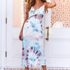 A Split Decision Midi Dress Blue Multi