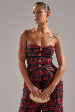 AKIRA Only Think About You Corset Top In Tweed | Size 1X