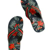 Weird Fish Derwent Printed Flip Flops Navy Size 8