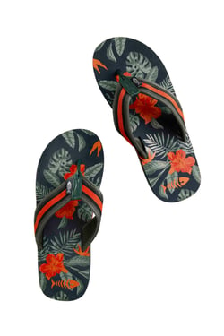 Weird Fish Derwent Printed Flip Flops Navy Size 10