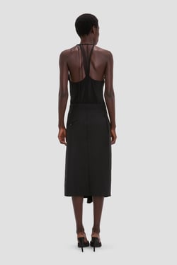 Victoria Beckham Tailored Midi Skirt In Black - 14 - Womens