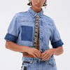 AKIRA Elevated Denim Button Down Top | Light Blue | Size XL