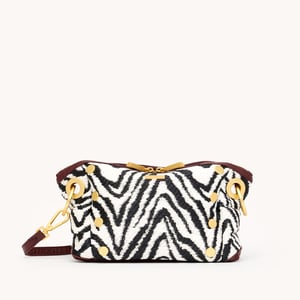 Hammitt Daniel Crossbody Clutch Zebra Brushed Gold Sml