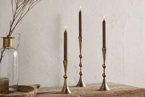 nkuku Javanee Candle Holder | Candles Holders & Lanterns | Large | Antique Brass