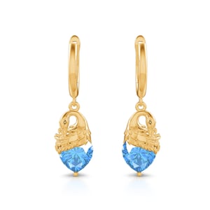 Jeulia Hug Me "Beauty & Elegance" Swan Design Heart Cut Sterling Silver Earrings