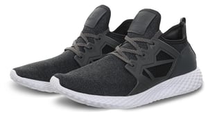 Certified Mens Mesh Panel Lace Up Trainers - Charcoal - 9