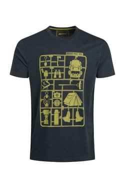 Weird Fish Camp Kit Front Print Eco Graphic T-Shirt Navy Size XL