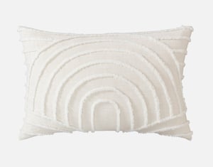 QE Home Sonrisa Pillow Sham, Geometric, White, King
