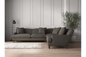 nkuku Deni Corner Sofa | Make To Order | Grand | Brera Linen Granite