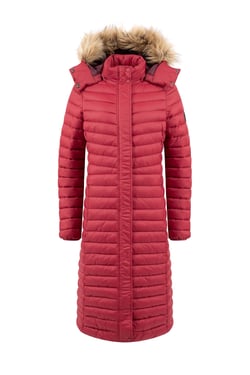 Weird Fish Kempley Lightweight Padded Mid-Line Hooded Jacket Garnet Size 18
