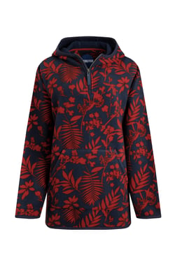 Weird Fish Ester Eco Printed Polar Popover Hoodie Navy Size 8