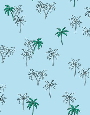 Palms' Wallpaper by Tea Collection - Baby Blue - Traditional / 27 in. x 27 ft.