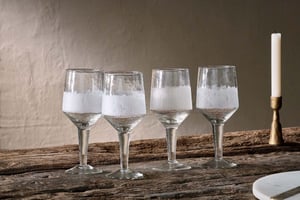 nkuku Anara Etched Wine Glass - Set Of 4 | Glassware | Clear