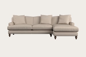 nkuku Deni Large Right Hand Chaise Sofa | Make To Order | Recycled Cotton Natural | No Colour