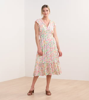 Fiona Midi Dress - Wavy Stripes