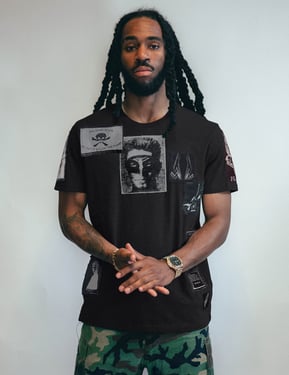 Saint' Multipatch T-Shirt in Black