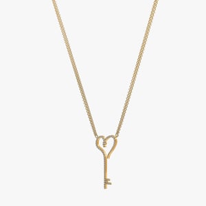 Heart Key Diamond Necklace - 0.20 CT