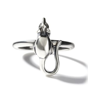 Jeulia "Petite Fella" Mouse Sterling Silver Men's Ring