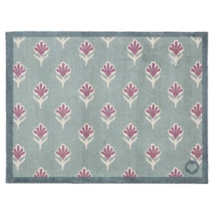 Disty Floral Green Washable Doormat - 65x85cm
