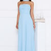 Sugar Babe Strapless Pleated Maxi Dress Blue