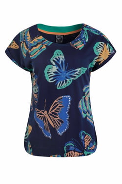 Weird Fish Paw Paw Organic Cotton Printed T-Shirt Dark Blue Size 14