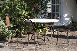 nkuku Parwaha Marble Dining Table | Garden | One Size | Brass