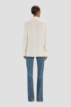 Victoria Beckham V-Neck Blouse In Ivory - 14 - Womens