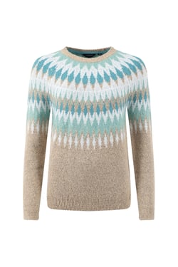 Weird Fish Kelli Fair Isle Sparkle Knitted Jumper Chalk Size 8