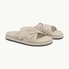 Ivory Woven Leather Sliders