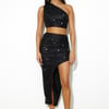 Only Yours Sequin Midi Skirt Black