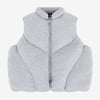 3D Bubble Curve Padded Zip Vest - Gray / M