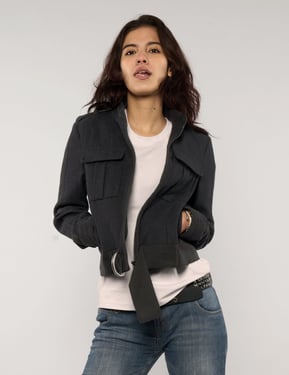Cropped Military Style Jacket