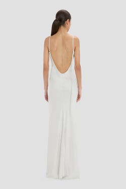Victoria Beckham Lace Cami Dress In Magnesium - 18 - Womens