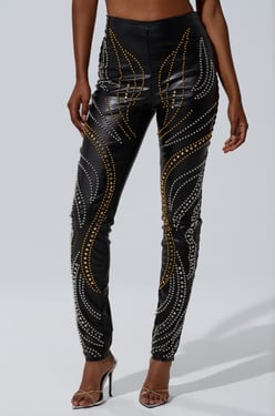 AKIRA Lets Get Funky Beaded Legging | Black | Size 1X