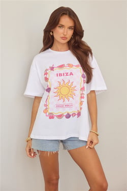 BASE Tropical Ibiza Oversized T-Shirt White