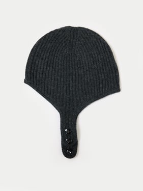Knitted Aviator Cap - One Size / charcoal / AK154-75