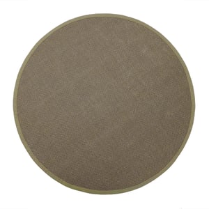 Sisal Green with Sage Green Border Rug - 200cm Dia Circle