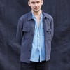 Wool Workshirt with Navy Dot