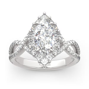Jeulia Halo Split Shank Marquise Cut Sterling Silver Ring