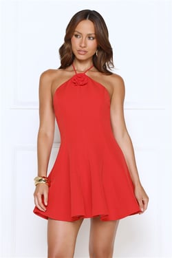 Sparkle Social Mini Dress Red