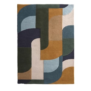 Retro Deco Rug Blue - 200x290cm