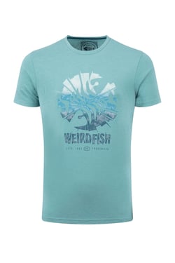 Weird Fish Shatter Front Print Graphic T-Shirt Smoked Blue Size 5XL