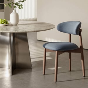 COLAMY NOYA Mid-Century Modern Upholstered Dining Chair - Blue / Set of 10 ($72/pc)
