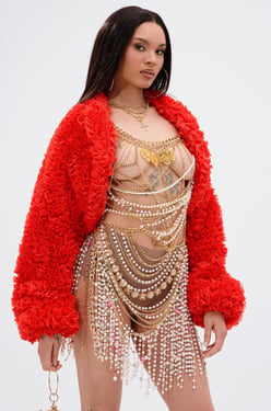 AKIRA Fired Up Chiffon Shrug | Size 1X/2X
