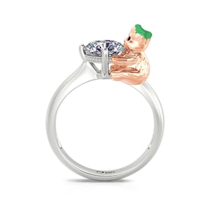 Jeulia Hug Me "Tree Baby" Round Cut Sterling Silver Ring
