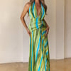 Rio Halter Maxi Dress Green