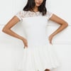 Downtown Diva Lace Bubble Mini Dress White