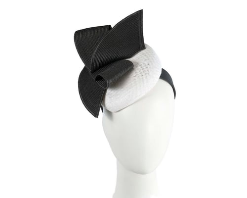 White & Black pillbox fascinator by Fillies Collection